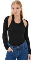 LIONESS SCULPTED LONG SLEEVE TANK ONYX
