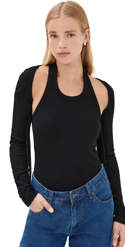 Lioness Sculpted Long Sleeve Tank Onyx