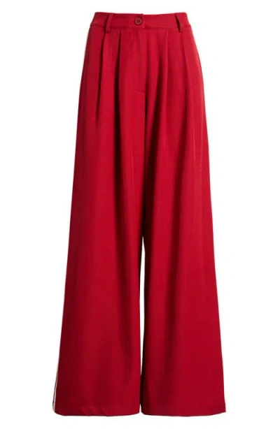 Lioness Serenity Wide Leg Pants In Crimson