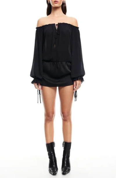 Lioness Sevigny Off The Shoulder Long Sleeve Minidress