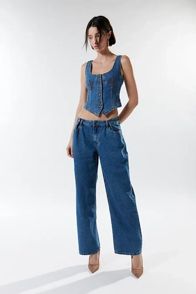 Lioness She's All That Low-rise Baggy Jean In Tinted Denim, Women's At Urban Outfitters In Blue