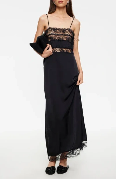 Lioness She Lace Detail Maxi Dress In Black