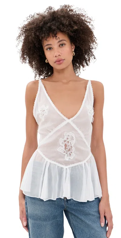 Lioness Sheer Luck Top Ivory In Metallic