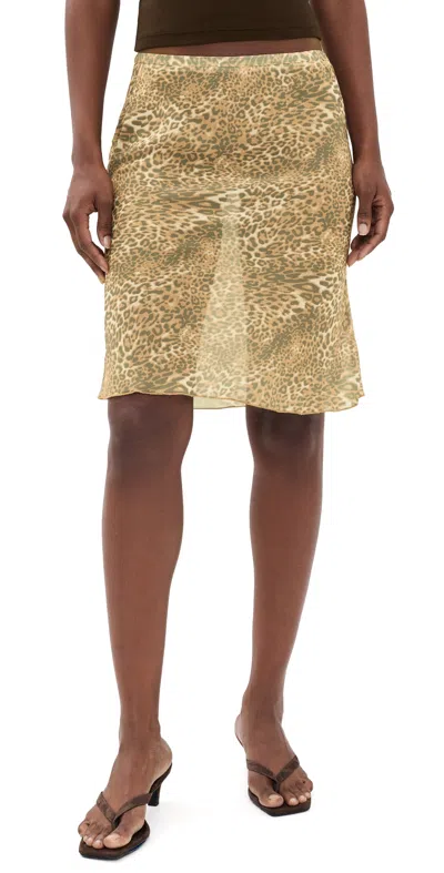 Lioness Shoreline Midi Skirt Leopard In Animal Print