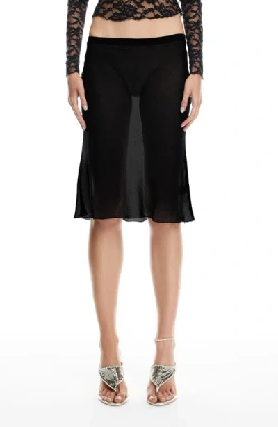 Lioness Shoreline Semisheer Skirt In Black