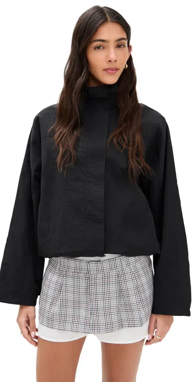 Lioness Shoreline Windbreaker Jacket Noir In Black