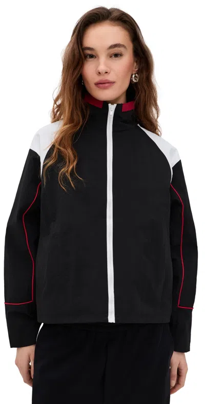 Lioness Shoreline Windbreaker Jacket Noir In Black