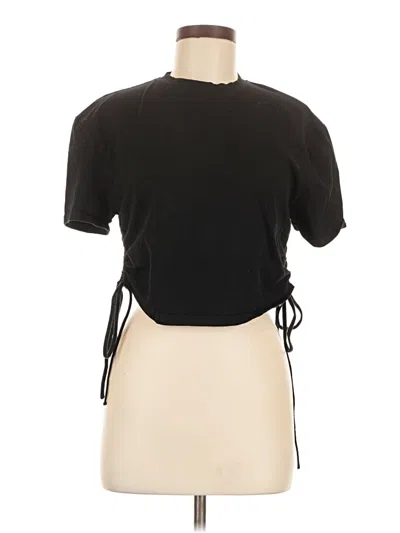 Pre-owned Lioness Short Sleeve Top Black Keyhole Neckline Tops