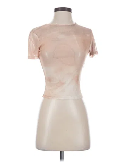 Pre-owned Lioness Short Sleeve Top Tan High Neck Tops