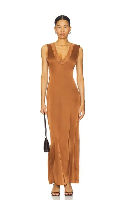Lioness Simi Maxi Dress In Brown