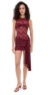 Lioness Sleeveless Midnight Mini Dress Garnet In Burgundy