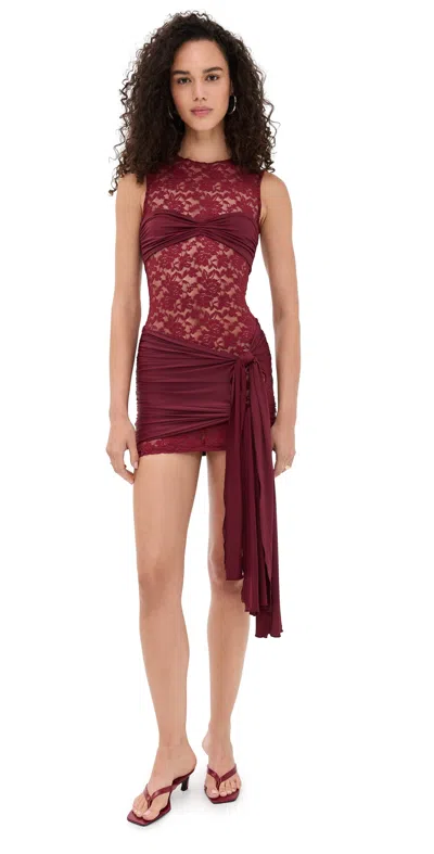 Lioness Sleeveless Midnight Mini Dress Garnet In Burgundy