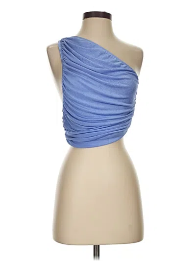 Pre-owned Lioness Sleeveless Top Blue One Shoulder Neckline Tops