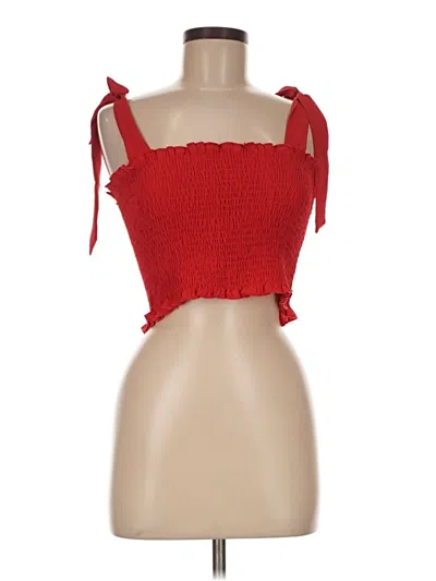 Pre-owned Lioness Sleeveless Top Red Strapless Neckline Tops
