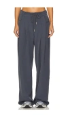 Lioness Slouch Tie Up Pants Slate In Slate