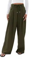 Lioness Slouched Tie Up Pants Army Green In Army Green