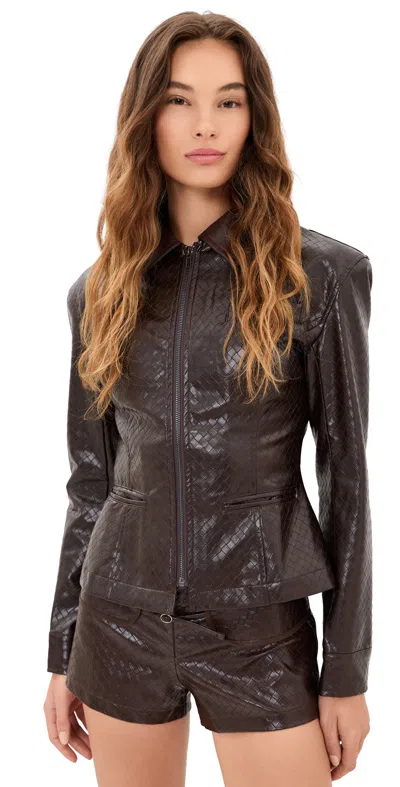 Lioness Soho Faux Leather Jacket Coffee
