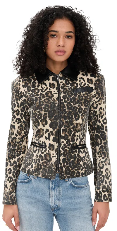 Lioness Soho Jacket Leopard In Brown