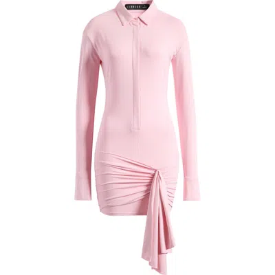 Lioness Soho Long Sleeve Mini Shirtdress In Pink
