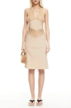Lioness Solana Lace Inset Halter Dress In White