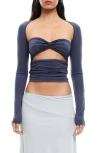 Lioness Soleil Cutout Long Sleeve Top In Mineral