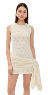 Lioness Soleil Tie Side Sleeveless Body-cont Minidress In Cream