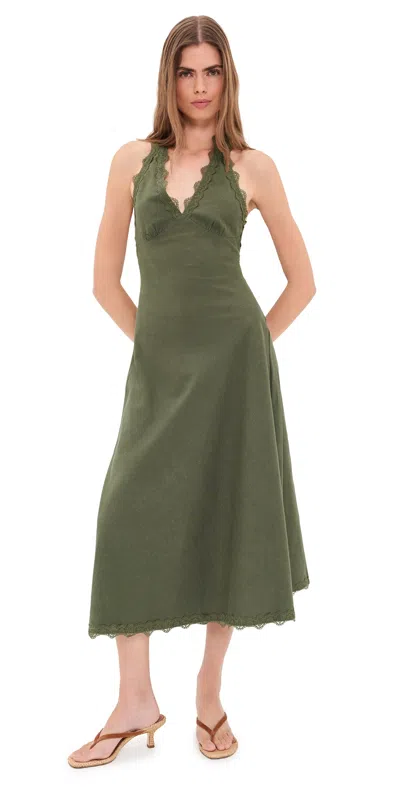 Lioness Stars Align Midi Dress Khaki In Brown