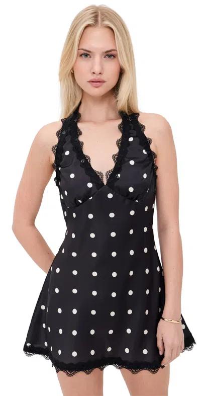 Lioness Stars Align Mini Dress Noir Polka In Blue