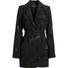 Lioness Steinway Belted Long Sleeve Blazer Minidress In Black