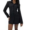Lioness Structured Long Sleeve Blazer Dress In Black