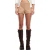 Lioness Sun Drenched Faux Suede Low Waist Mini Shorts In Chocolate