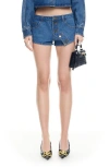 Lioness Sundrenched Low Rise Denim Shorts In Blue