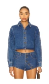 Lioness Sundrenched Shirt Mid Wash In Blue