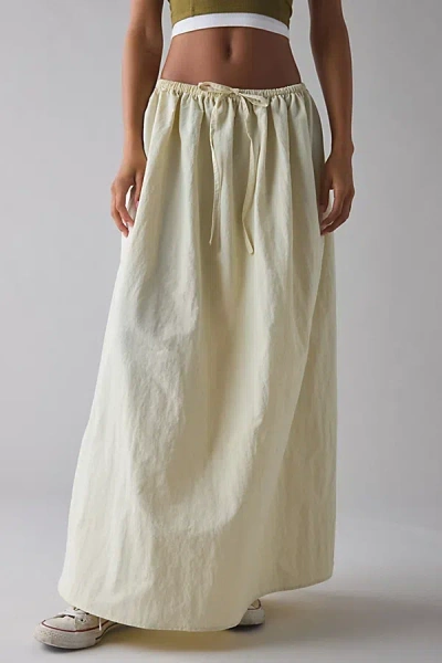 Lioness Sweet Escape Low-rise Maxi Skirt In White, Women's At Urban Outfitters In Neutral