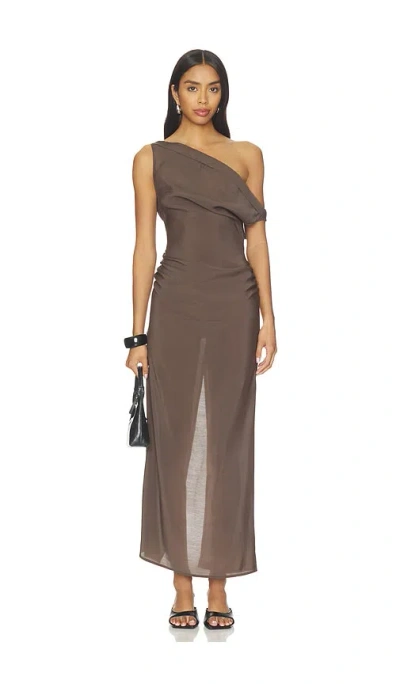 Lioness Sweetheart Maxi Dress In Brown