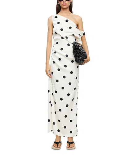 Lioness Sweetheart Polka Dot Maxi Dress In White