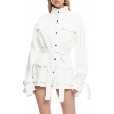 Lioness Sweetness Cotton Twill Jacket In White