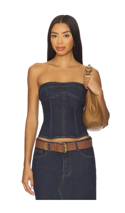 Lioness Sweetness Strapless Top In Indigo