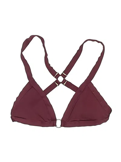 Pre-owned Lioness Swimsuit Top Burgundy Solid Pattern Swimwear