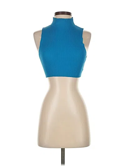 Pre-owned Lioness Tank Top Blue Halter Neckline Tops