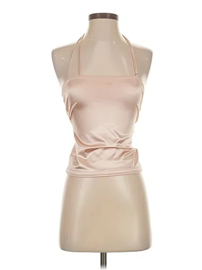 Pre-owned Lioness Tank Top Tan Halter Neckline Tops In Brown
