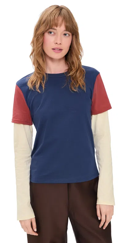 Lioness The Brass Layered Long Sleeve T-shirt In Blue