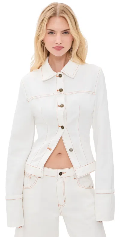 Lioness The Bronx Denim Jacket Porcelain In White
