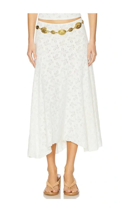 Lioness Tidal Midi Skirt In White
