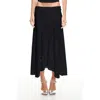 Lioness Tidal Pointelle Asymmetric Midi Skirt In Black