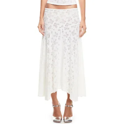 LIONESS LIONESS TIDAL POINTELLE ASYMMETRIC MIDI SKIRT
