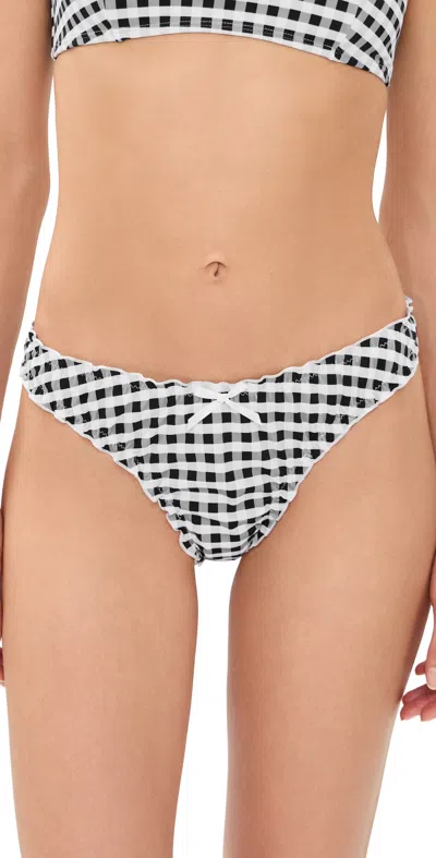 Lioness Tide Bikini Bottom Noir Check In Black