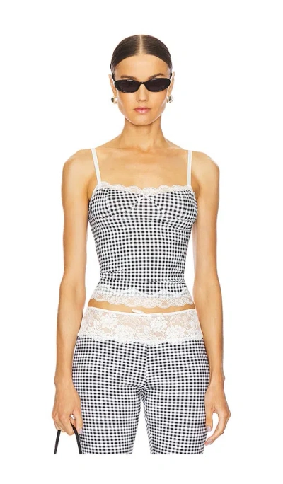 Lioness Top Model Cami In Black Check