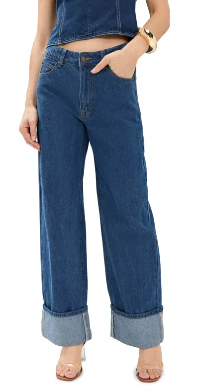 Lioness Top Model Cuffed Jeans Blue Denim