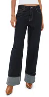 Lioness Top Model Cuffed Jeans Dark Denim In Dark Denim